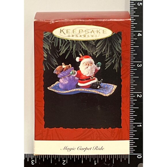1994 HALLMARK KEEPSAKE ORNAMENT QX588-3 MAGIC CARPET RIDE ALADDIN SANTA - Picture 1 of 7